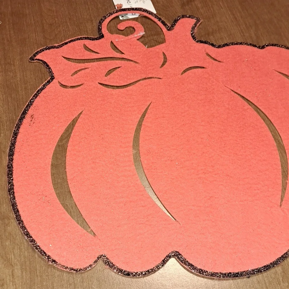 Halloween 4 Set Orange Pumpkin Placemats With Glitter